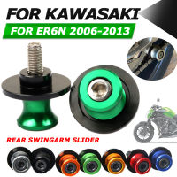 แถบเลื่อน ER-6N ER6N Untuk Kawasaki 2006 2007 2008 2009 2010 2011 2012 2013 Aksesori Motosikal หลอดสวิงอาร์ม Belakang Berdiri Skru