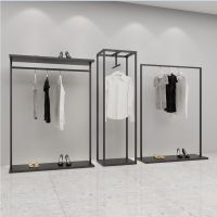 [COD] Iron simple men and women store display hanging clothes is floor-standing side shelf