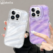 Akabeila đơn giản trong suốt màu tím sóng vỏ điện thoại cho Iphone 11 Pro