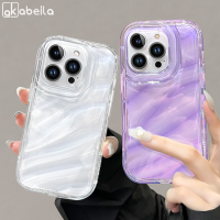 AKABEILA เคสโทรศัพท์คลื่นสีม่วงใสแบบเรียบง่ายสำหรับ IPhone 11 Pro Max 14 12 13 Pro Max 6 7 8 Plus X XR XS Max 14 Plus SE 2020ซิลิโคนนิ่ม TPU เป็นที่นิยมสำหรับเด็กผู้หญิง HP เคสใส่โทรศัพท์