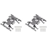 2X for Axial SCX24 90081 1/24 RC Crawler Car Metal Gearbox Mount Base Transmission Holder Skid Plate,Silver