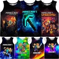 เสื้อกล้ามพิมพ์ลาย Minecraft สำหรับเด็กเสื้อยืดแขนกุด3-13ปีเด็กหญิงเด็กชายเสื้อเบลาส์ของขวัญงานเลี้ยงวันเกิดเสื้อแฟชั่นเกมเสื้อสำหรับทั้งชายและหญิง