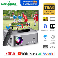 GOOJODOQ Wifi 8k โปรเจคเตอร์ Projector Full HD 1080p 12000 LM รองรับ Android ด้วยการซิงโครไนซ์หน้าจอสมาร์ทโฟน