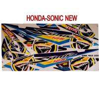 สติ๊กเกอร์ติดรถมอเตอร์ไซด์ลายแต่ง ลายการ์ตูน สำหรับ HONDA-SONIC NEW ฉลามเหลือง ฟ้า V3