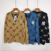 §สินค้าพร้อมส่ง ! Mlb เสื้อกันหนาวแขนยาว ผ้าถัก ปักลายโลโก้ สไตล์คลาสสิก สําหรับผู้ชาย และผู้หญิง