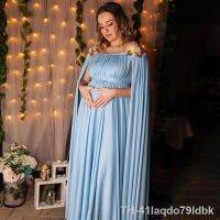 ☃✘ Vestido longo sem ombros maternidade estilo solto gravidez fotografia adereços chuveiro do bebê tamanho livre