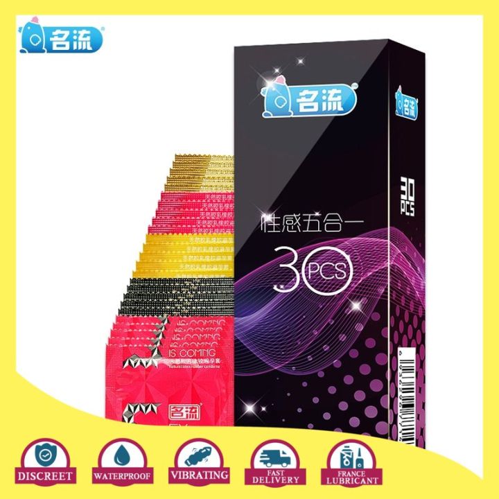 Mingliu Men S Ultra Thin Condoms 30 Pcs 5 Types Sexy Latex Pleasure Points Natural Rubber