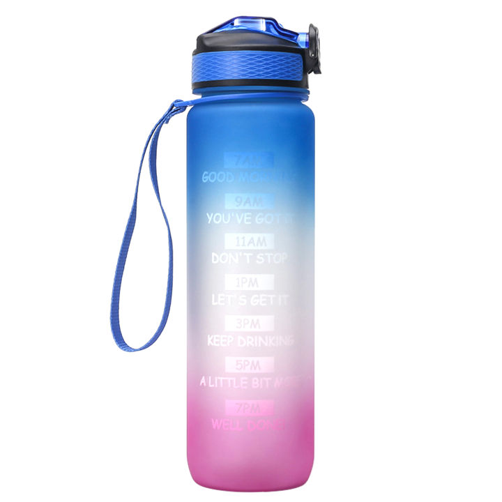 1000ML Water Bottle with Time Marker BPA FREE Sports Bottle With Straw for  Office Gym Fitness Sports Camping Cycling 
