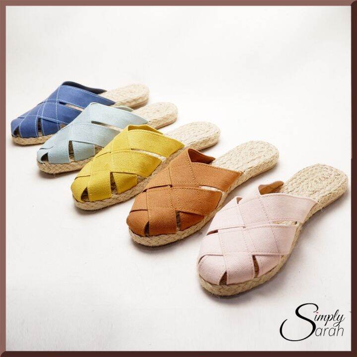Marikina Sheila Abaca Half Shoes Flat Sandals Pinoy Made ɴᴏᴛ Rubber