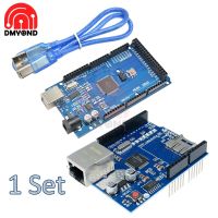 1 Set MEGA 2560 R3 ATmega2560 R3 AVR USB Papan Kabel USB + W5100 MODUL UNTUK Arduino 2560 MEGA2560 R3 REV3 5V Mengganti ATMega8U2