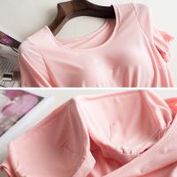 women -t with chest pad modal T-shirt Nightwear