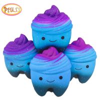 【LZ】▬  big Kawaii Cartoon galaxy Tooth Cake PU Squishy antistress Toys Jumbo soft teeth squishy Slow Rising fun Kids adults Squeeze Toy