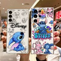 Disney Angel Stitch Lilo For Samsung S23 S22 S21 Ultra S20 FE Pro Lite S10 S9 S8 Plus 5G Transparent Phone Case Cover Phone Cases