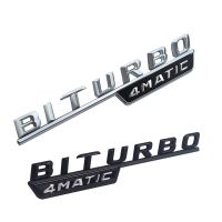 สติกเกอร์ด้านข้างรถยนต์2ชิ้นสติกเกอร์กันชน BITURBO 4MATIC สำหรับ AMG Mercedes Benz W212 W213 W117 W202 W205 W176 GLA CLS AMG