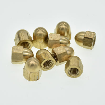 (JIE YUAN)20/5/2Pcs DIN1587 M3 M4 M5 M6 M8 M10 M12 M14 M16หมวกทองเหลือง Hex Nuts ตกแต่งโดมฝาครอบครึ่งวงกลม Acorn Nut