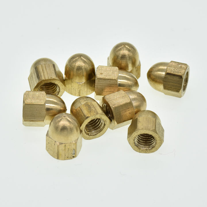 jie-yuan-20-5-2pcs-din1587-m3-m4-m5-m6-m8-m10-m12-m14-m16หมวกทองเหลือง-hex-nuts-ตกแต่งโดมฝาครอบครึ่งวงกลม-acorn-nut