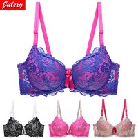 Julexy Plus Size Lace Bras for Women Sexy Lingerie Super Push up Brassiere Girl Deep V B C Womens Bralette Underwear