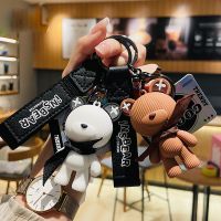 Cartoon Cute Resin Bear Keychain Hero Animal INS Bear Doll Key Chain Women Men Bag Car Charm Keyring Pendant Accessories