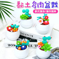 Spot parcel post Ultra-Light Clay Potted Childrens Parent-Child Activities DIY Handmade Succulent Material Package Colored Clay Set Kindergarten