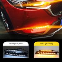 For-Mazda CX-5 CX5 2017-2021 LED Daytime Running Light DRL Fog Lamp with Running Water Turn Signal