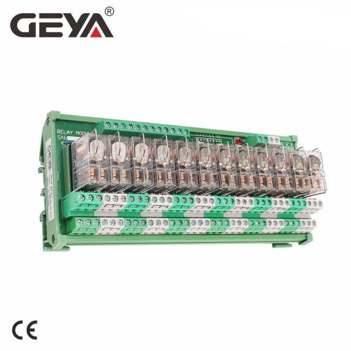 GEYA 2NG2R 12 Channel Relay Module 2NO 2NC 12VDC 24VDC DPDT Relay PCB ...