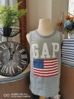 เสื้อกล้าม สกรีนโลโก้ GAP ธงชาติ สีเทาอ่อน สีเทาเข้ม  size5-8ปี