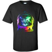 Galaxy Astronaut Cat Rainbow Dj Rock Tshirts Men New Autumn Winter T-Shirts Retro Design Hip Hop Street T Shirt For Men