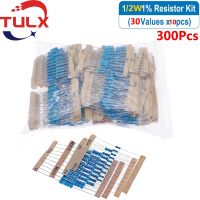 300Pcs/Pack Metal Film Resistors Kit 30 Values 1/2W 1 1Ohm-10Ohm-510Ohm-2k-680K-1M High Precision Resistance Set Assortment