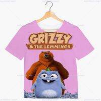 ฤดูร้อนชาย Lemmings พิมพ์ T เสื้อสาวการ์ตูนเสื้อยืดเด็กแสงแดด Grizzly หมีสัตว์เสื้อยืดเด็กน่ารักเสื้อ Clothes