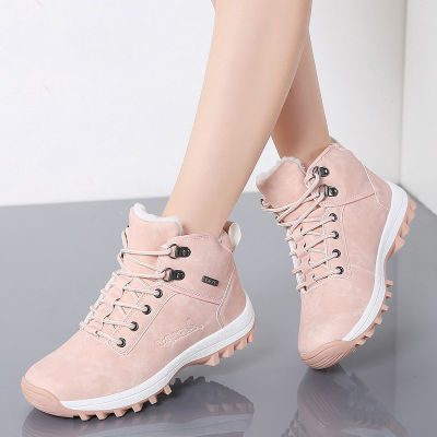 New Winter Women Boots High Quality Warm Fur Plush Sneakers Women Ankle Snow Boots Women Lace-up Ladies Shoes Zapatos De Mujer