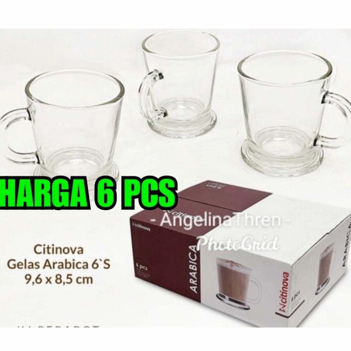 Isi 6 Pcs Gelas Arabica 180ml Gelas Kopi Kaca Premium Citinova Tebal Lazada Indonesia 5769