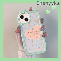 เคส Chenyyyka สำหรับ iPhone 13 iPhone 13 Pro iPhone 13 Pro iPhone 13 Pro Max แฟชั่นรักหัวใจดอกไม้รูปโบว์มอนสเตอร์น้อยเคสนิ่มกันรอยขีดข่วนเคสโทรศัพท์โปร่งใส TPU ซิลิกาเจลเลนส์กล้องถ่ายรูปฝาครอบป้องกัน