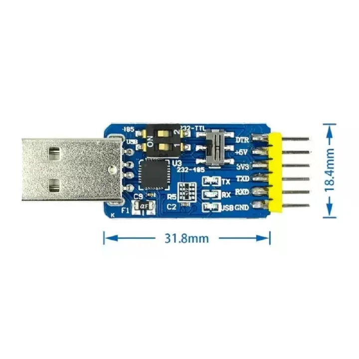 2022☆ CP2102 SIX IN ONE MULTI FUNCTION USB TO RS485 RS232 TTL 3V3/5V ...