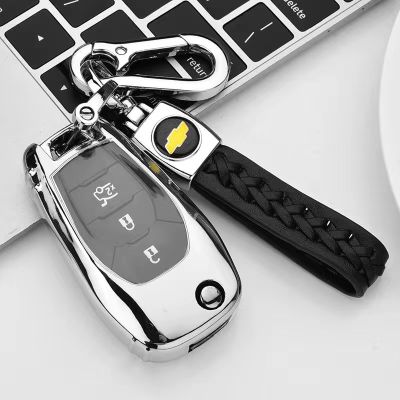 YCHIC TPU + PC ฝาครอบกุญแจรถ Chevrolet Cruze,จี้พวงกุญแจโลหะผสม Cruze,ที่ใส่กุญแจ,ห่วงโซ่กุญแจเคสสำหรับ2015-2018 Chevcruze