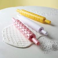 15 Patterns Plastic Rolling Pin Flower Textured Embossed Roller Mold DIY Fondant Cake Decoration Kitchen Accessories