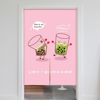 Fashion 2023 Milk Tea Shop Hall Partition Wall North Curtain Wall Kitchen Restaurant Hall Decoration Entrance Linen Bubble Hanging on Half Screen Wall