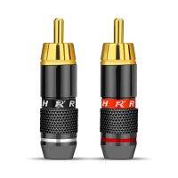 RCA ตัวผู้ PYPE Blackandred 6สายเคเบิล Mm อะแดปเตอร์เชื่อมต่อสายไฟชุบทองปลั๊ก RCA