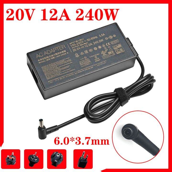 Pengisi Daya Laptop Adaptor AC 20V 12A 240W Baru UNTUK ASUS ROG 15 ...