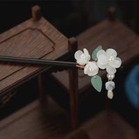 Chinese Sweet Vintage Flower Wooden Hair Stick For Women Girl Elegant Temperament Simple Hair Fork Cheongsam Hanfu Hairpin Haberdashery