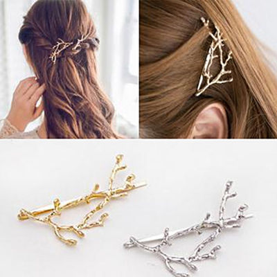 【CW】Vintage Gold Silver Tree Hair Clips Girls Alloy nch Hairpins Fashion Hairgrips Lady Elegance Metal Hair Accessories For Women
