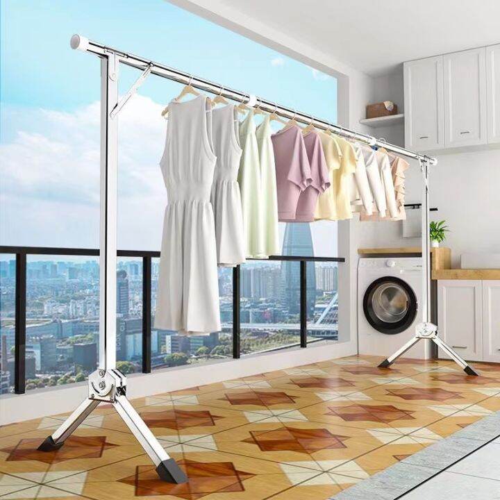 Indoor and outdoor stainless steel foldable floor drying rack