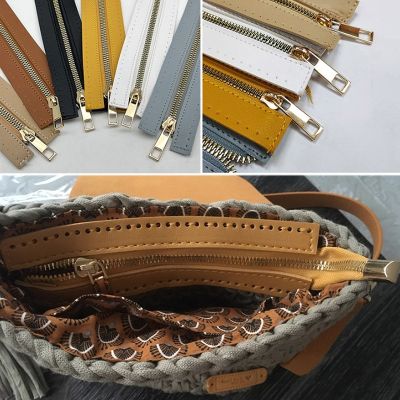 ♈ 30cm Metal Zipper PU Leather Zipper For Sewing Handbag Craft Sewing DIY Zipper For Woven All-match Bag Hardware Accessory