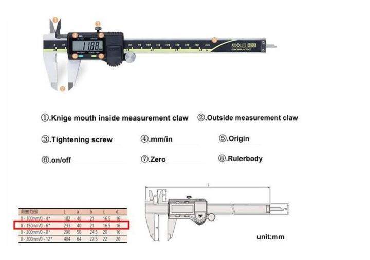 sanfeng-เครื่องวัดระยะเวอร์เนียดิจิทัล-lcd-150-200-300มม-500-196-20-6-8นิ้วสแตนเลสเครื่องมือวัดอิเล็กทรอนิกส์