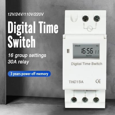 New type Din Rail 2 wire Weekly 7 Days Programmable Digital TIME SWITCH Relay Timer Control AC 220V 230V 12V 24V 48V 16A