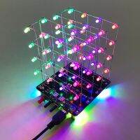 LED Electronic Soldering ชุด สีสันสดใส RGB Music Light Tower DIY ชุด พร้อมแอนิเมชั่น 3 มิติสําหรับ Chrismas 51 MCU Suit พร้อม Remoter