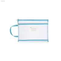¤ 4Pcs Mesh Zipper Pouch Translucent A4 Document Bag Book File Folders Stationery Pencil Case A4 Mesh Zip Folder Blue