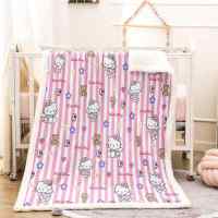 Kitty Pink solar ice gradients 3D warm Plush Fleece Blanket picnic sofa