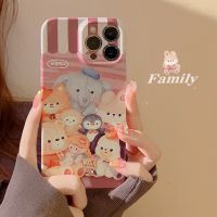 Oil Painting Cartoon Doll Hard Shockproof Phone Case For iPhone 11 14 13 12 Pro Max XS XR X 8 7 Plus SE Cute Dog Bear Funda Capa