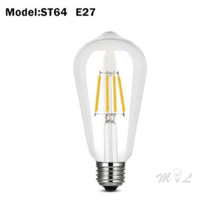 worth-buy-หลอดไฟ-e27-led-แบบ-st-64หลอดไฟสีขาวโทนอุ่นหลอดไฟในร่ม220v-หลอดไฟเอฟเฟกต์โคมไฟติดผนัง4w