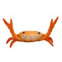 2X Creative Cute Crab Pen Holder Weightlifting Crabs Penholder Bracket Storage Rack Gift Stationery Orange